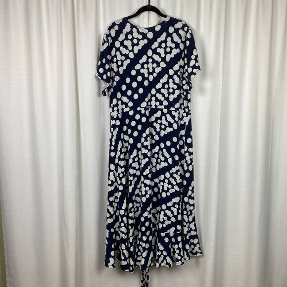 CAbi Blue&White Dot Print The Perfect Wrap Dress Sz.XL - Picture 11 of 16